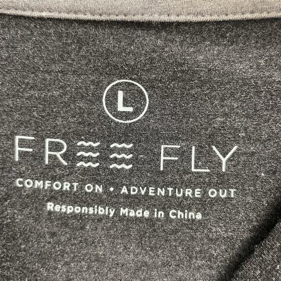 Free Fly Shirt Men Sz Large Gray Bamboo Crewneck Performance Long Sleeve Stretch - Picture 2 of 4